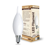 Bulbrite 5 Watt Dimmable CA10 LED Light Bulbs with Milky Glass Finish and Candelabra (E12) Base, 3000K Soft White Light, 500 Lumens