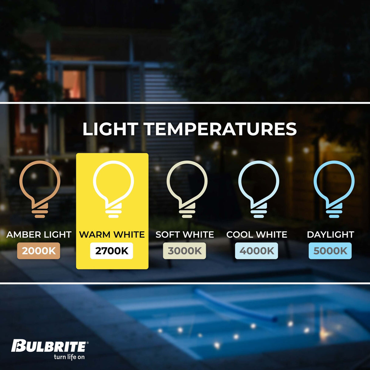 Bulbrite 30-foot String Light Kit with Clear Shatter Resistant Vintage Style S14 LED Light Bulbs