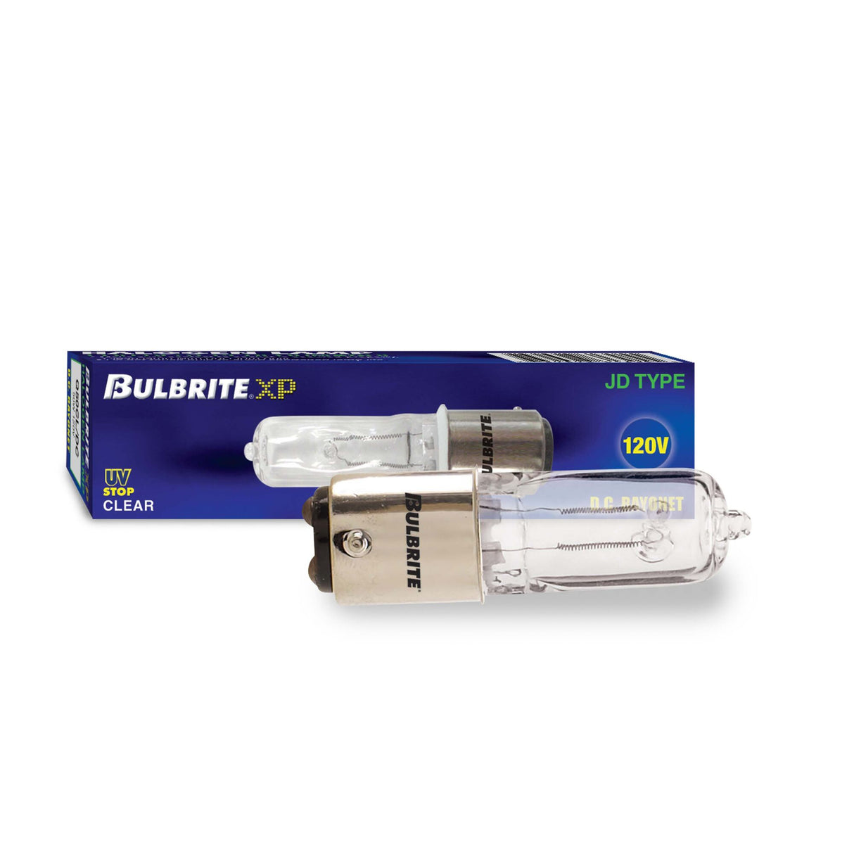 Bulbrite Halogen T4 Double-Contact Bayonet Base (BA15D) Light Bulb, 50 Watt, Clear