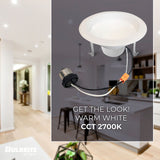 Bulbrite 12 Watt 4" Integrated LED Recessed Downlight with E26 Quick Connect Adapter, 2700K Warm White Light, 1100 Lumens