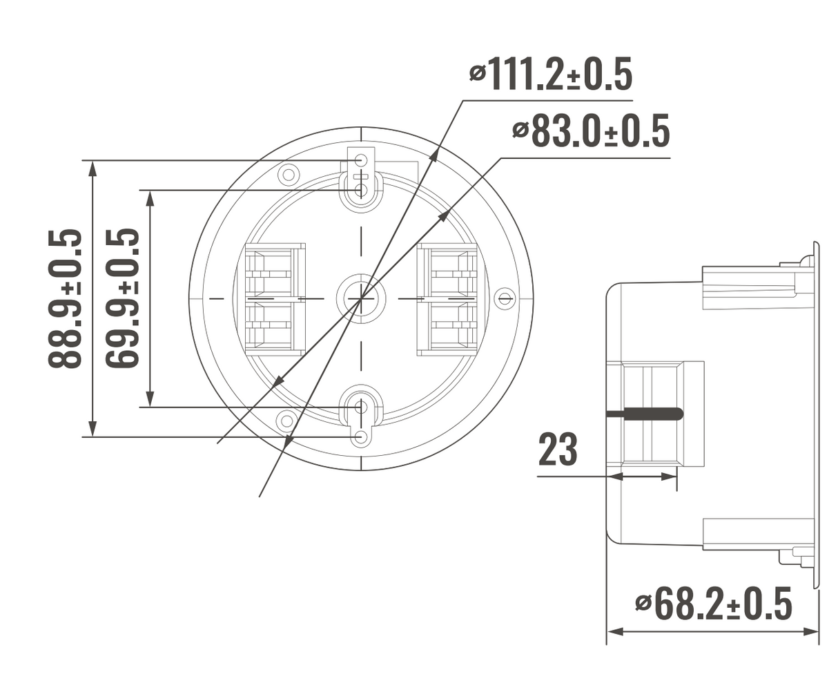 Ammo ARB618R, Round Ceiling Remodel Box 18 cu.in Swing Clamps 4-1/4″ dia. Gray