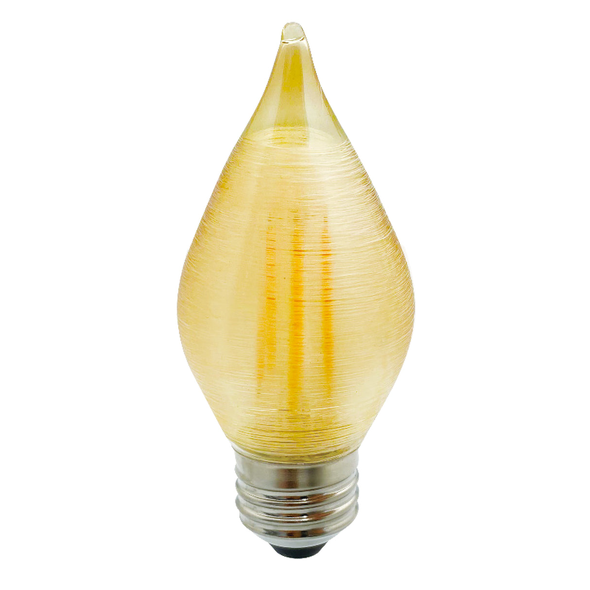 Bulbrite 776593, Spunlite 4 Watt Dimmable C15 LED Filament Light Bulb with Amber Glass Finish and Medium (E26) Base - 2100K (Amber Light), 250 Lumens