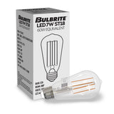 Bulbrite LED Filaments Basics  ST18 Light Bulb with E26 base, Clear, 4000K, 800 Lumens