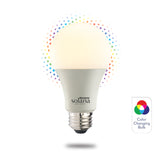 Bulbrite Solana 60 Watt Equivalent A19 Smart WiFi Connected 90CRI Color Changing LED Light Bulb, Frost