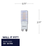 Bulbrite 4.5 Watt Dimmable Frost Mini T4 Bi-Pin (G9) LED Bulb - 340 Lumens, 2700K, and 80 CRI
