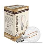 Bulbrite 2.5 Watt Dimmable Clear Filament G16 Candelabra (E12) LED Light Bulb - 250 Lumens, 2700K