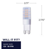 Bulbrite 4.5 Watt Dimmable Frost Mini T4 Bi-Pin (G9) LED Bulb - 340 Lumens, 3000K, and 80 CRI