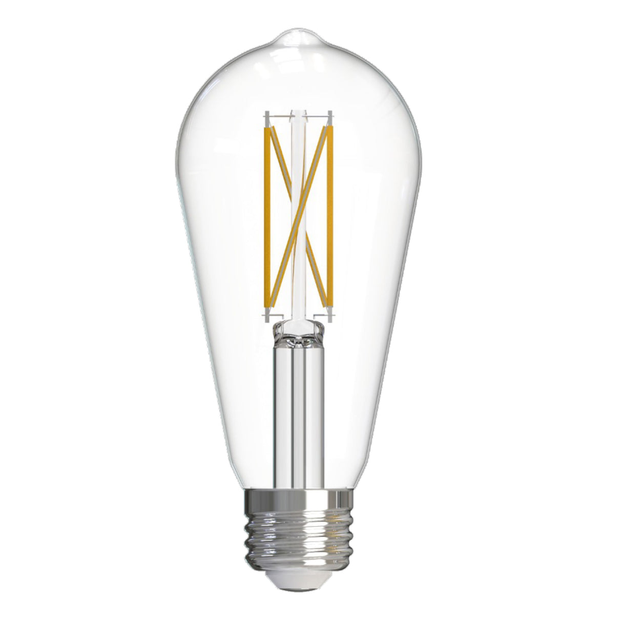 Bulbrite LED Filament 7.6 Watt Dimmable ST18 Light Bulb with Clear finish and Medium (E26) Base - 3000K Soft White Light, 800 Lumens