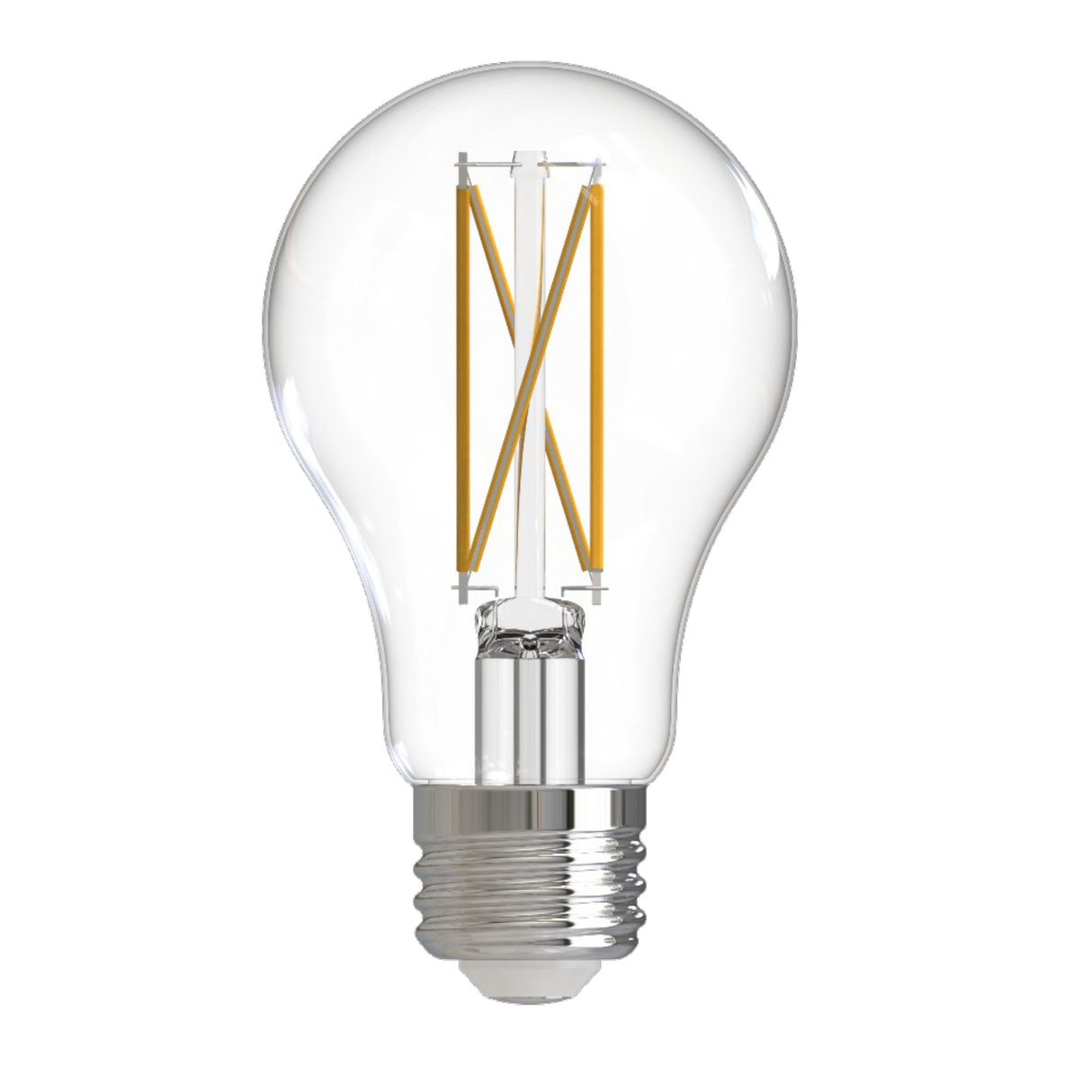 Bulbrite LED Filament 7.6 Watt Dimmable A19 Light Bulb with Clear finish and Medium (E26) Base - 2700K Warm White Light, 800 Lumens