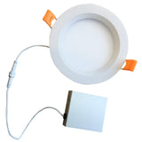 Bulbrite LED Recessed Downlights, Remote Metal Jbox, White Round - Baffled Trim - Ultra Slim, 2700K, 1400 Lumens