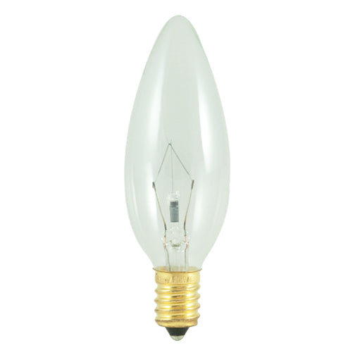 Bulbrite Incandescent Torpedo B10 Chandelier Light Bulbs with European (E14) Screw Base, 5 Watt, 2700K (Warm White Light)