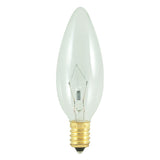 Bulbrite Incandescent Torpedo B10 Chandelier Light Bulbs with European (E14) Screw Base, 5 Watt, 2700K (Warm White Light)