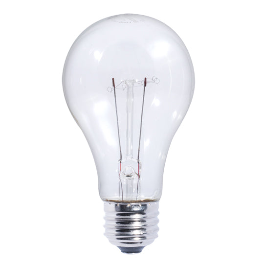 Bulbrite Incandescent A-Type A19 Light Bulb with E26 base, Clear, 2700K