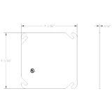 Mulberry Metals 11201, 4 inch square flat Galvanized Steel Electrical Box covers