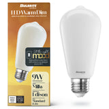 Bulbrite 9 Watt LED ST18 Light Bulb, Warm Dimming 3000K (Soft White) - 1800K (Candlelight), 800 Lumens