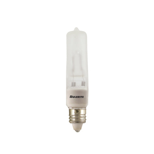 Bulbrite Halogen Dimmable 120-Volt T4 Mini Bulbs with Frost Glass Finish and Mini-Candelabra (E11) Screw Base, 150 Watt, 2900K (Soft White Light)