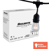 Bulbrite 14 ft, 10-Socket Decorative Kit with Clear Incandescent STRING10/E26/BLACK-S14KT Indoor and Outdoor String Lights, Foot, Black