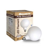 Bulbrite 8.5 Watt Dimmable Milky Glass G40 LED Light Bulbs with Medium (E26) Screw Base 2700K (Warm White Light), 800 Lumens