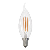 Bulbrite 776741, LED Filament 5 Watt Dimmable CA10 Light Bulb with Clear finish and Candelabra (E12) Base - 2700K Warm White Light, 500 Lumens