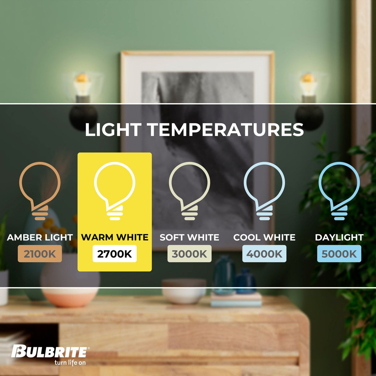 Bulbrite LED Filament 5 Watt Dimmable A19 Light Bulb with Half Gold Glass Finish and Medium (E26) Base - 2700K (Warm White Light), 400 Lumens