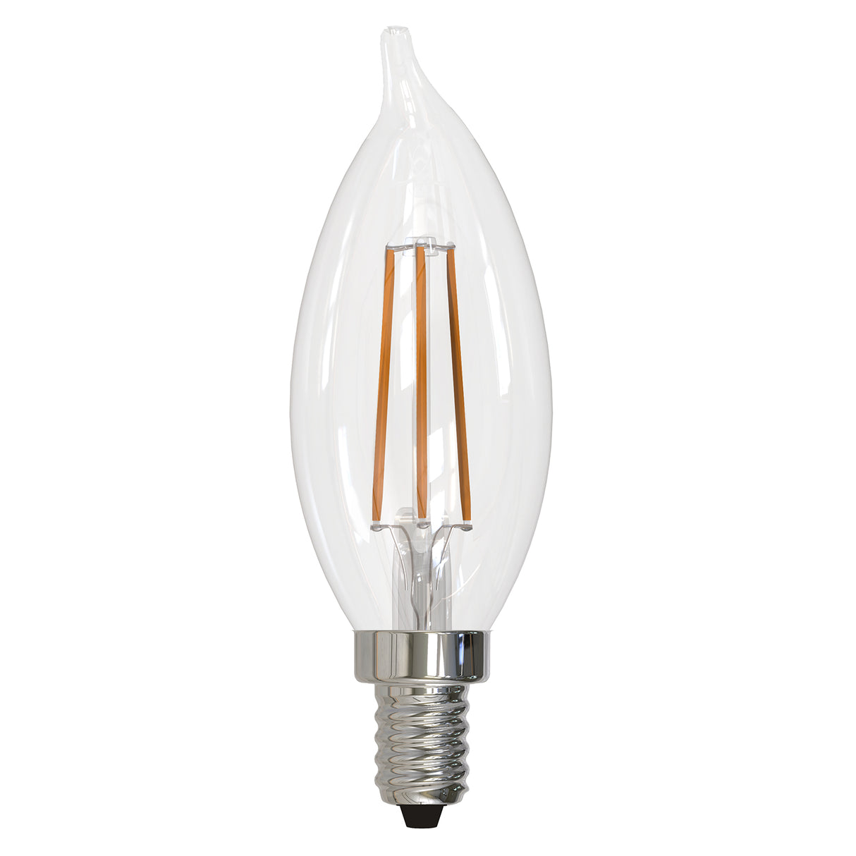 Bulbrite 776859, 4.5 Watt Dimmable Clear Filament CA10 Candelabra (E12) LED Bulb - 350 Lumens, 2700K, and 90 CRI