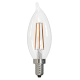 Bulbrite 776859, 4.5 Watt Dimmable Clear Filament CA10 Candelabra (E12) LED Bulb - 350 Lumens, 2700K, and 90 CRI