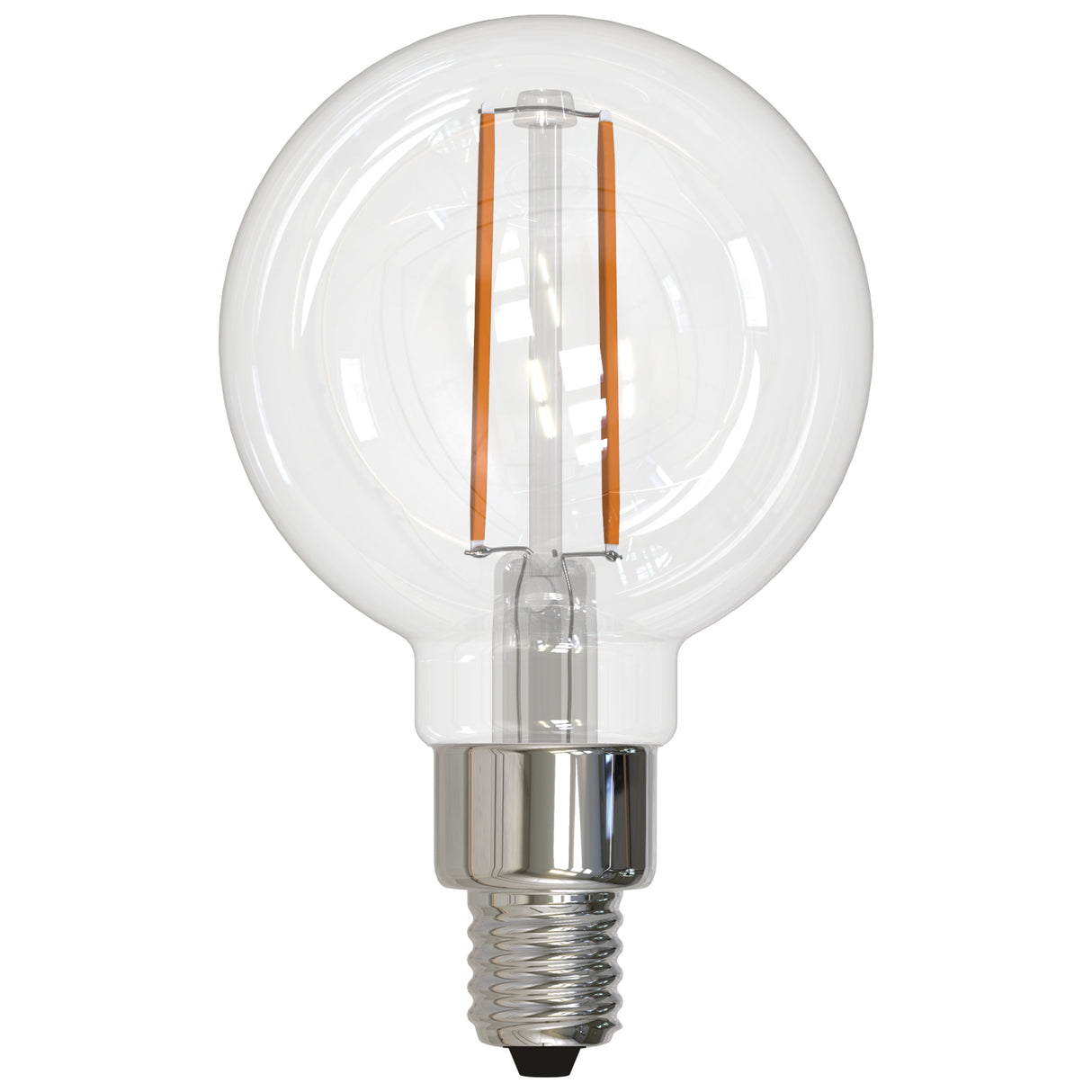 Bulbrite 2.5 Watt Dimmable Clear Filament G16 Candelabra (E12) LED Light Bulb - 250 Lumens, 2700K