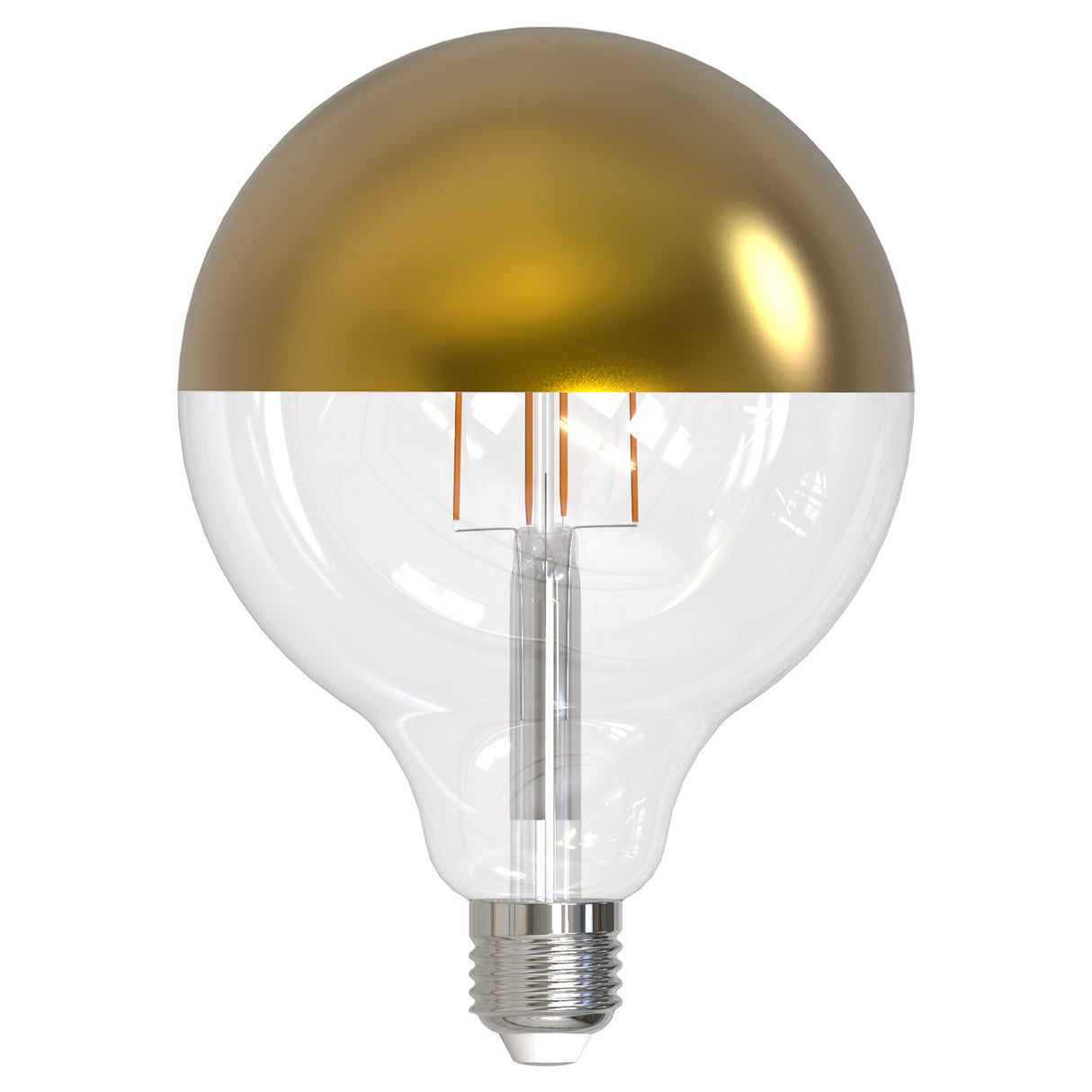 Bulbrite LED Filament 6 Watt Dimmable G40 Light Bulb with a Half Gold finish and Medium (E26) Base - 2700K Warm White Light, 500 Lumens