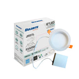 Bulbrite LED 6" Round Recessed Downlight Fixture with Metal Jbox & Baffle, 70W Equivalent, 4000K/Cool White, White Finish