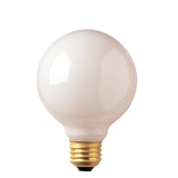 Bulbrite Incandescent Globe G25 Light Bulb with E26 base, White, 2700K