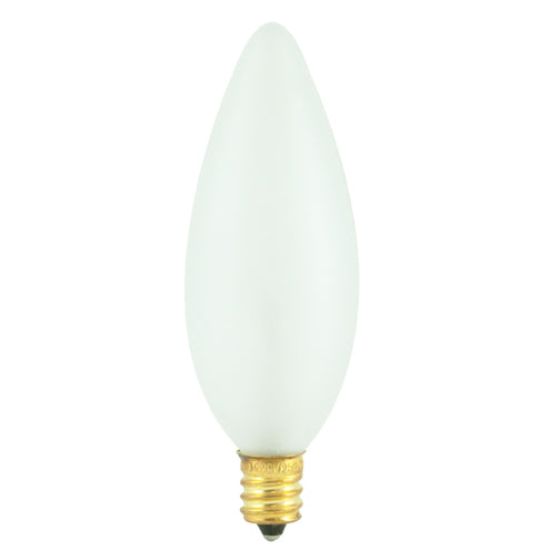 Bulbrite Incandescent Torpedo B10 Light Bulb with E12 base, Frost, 2700K