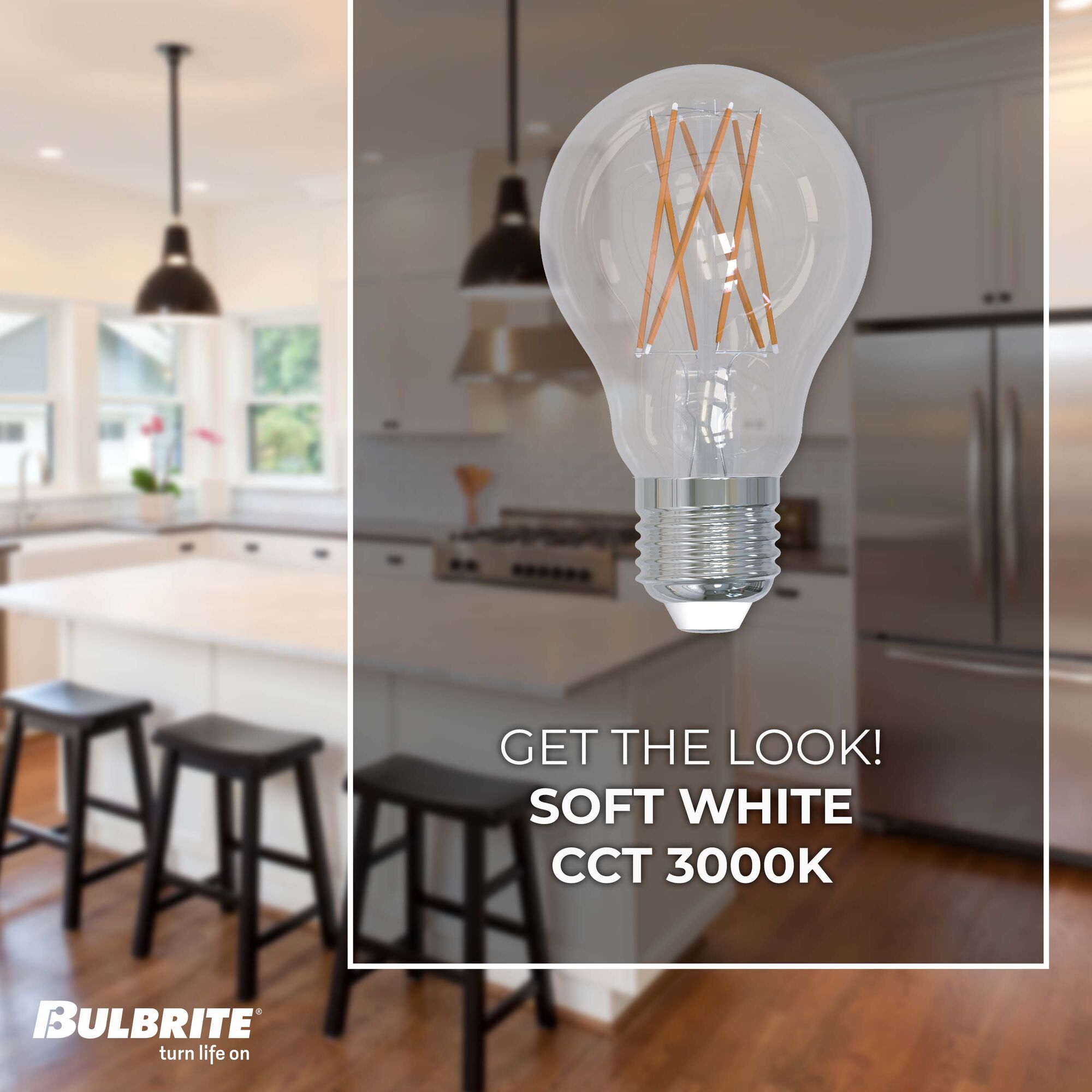 Bulbrite 9 Watt Dimmable Clear Filament A19 LED Light Bulb - Thumbnail 4
