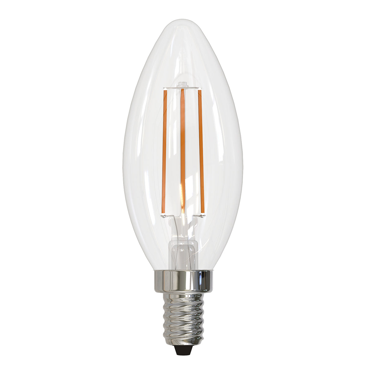 Bulbrite LED Filament 4 Watt Dimmable B11 Light Bulb with Clear Glass Finish and Candelabra  (E12) Base - 2700K (Warm White Light), 400 Lumens