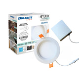 Bulbrite LED Recessed Downlights, Remote Metal Jbox, White Round - Baffled Trim - Ultra Slim, 4000K, 1100 Lumens