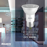 Bulbrite LED Filament 6.5 Watt Dimmable PAR16 Light Bulbs with Frost Glass Finish and Medium (E26) Base - 3000K (Cool White Light), 500 Lumens