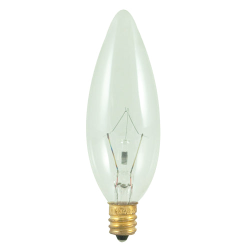 Bulbrite Incandescent Torpedo B10 Light Bulb with E12 base, Clear, 2700K