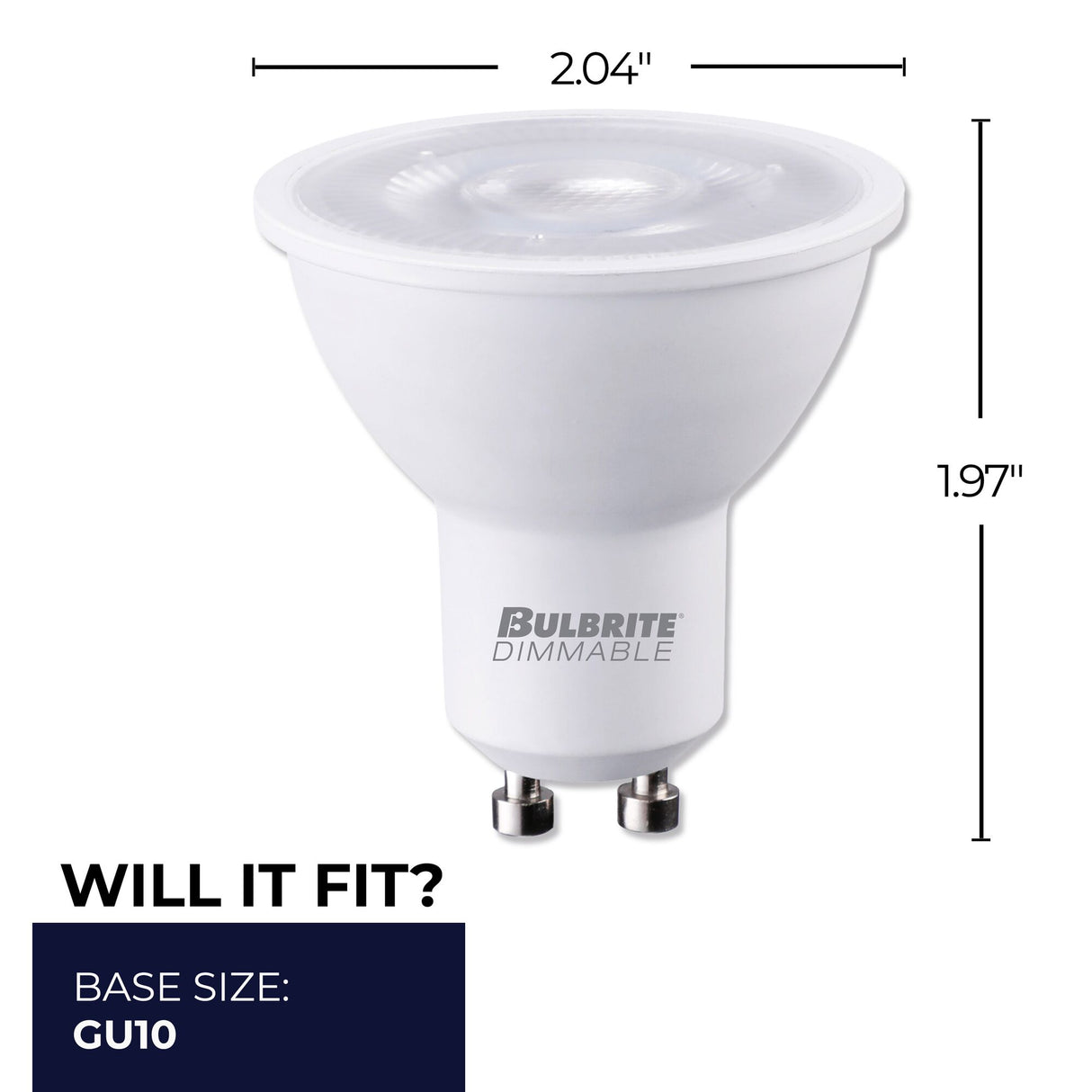 Bulbrite LED Filament 6.5 Watt Dimmable PAR16 Light Bulbs with Frost Glass Finish and Twist & Lock Bi-Pin (GU10) Base - 3000K (Soft White Light), 500 Lumens