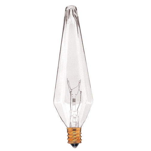 Bulbrite Incandescent Decorative PRISM Light Bulb with E12 base, Clear Prism, 2700K