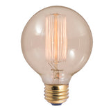 Bulbrite Nostalgic Collection Dimmable 40 Watt G30 Incandescent Light Bulbs with Antique Glass Finish and Medium (E26) Screw Base, 2200K (Amber Light)