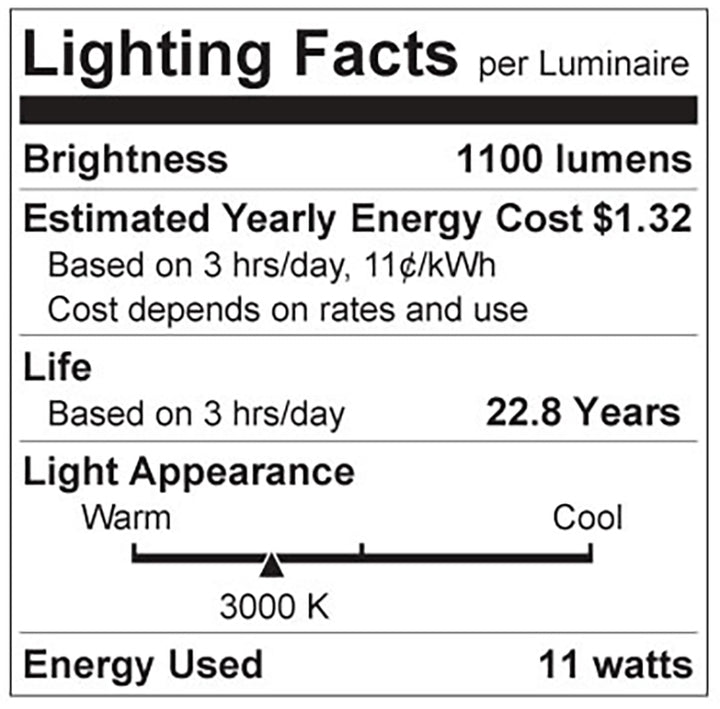 Luxrite LR21431 A19 11W 3000K Light Bulb