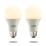 Bulbrite A19 Solana WiFi Connected Smart LED Smart Light Bulb, Frost, Pack of 2