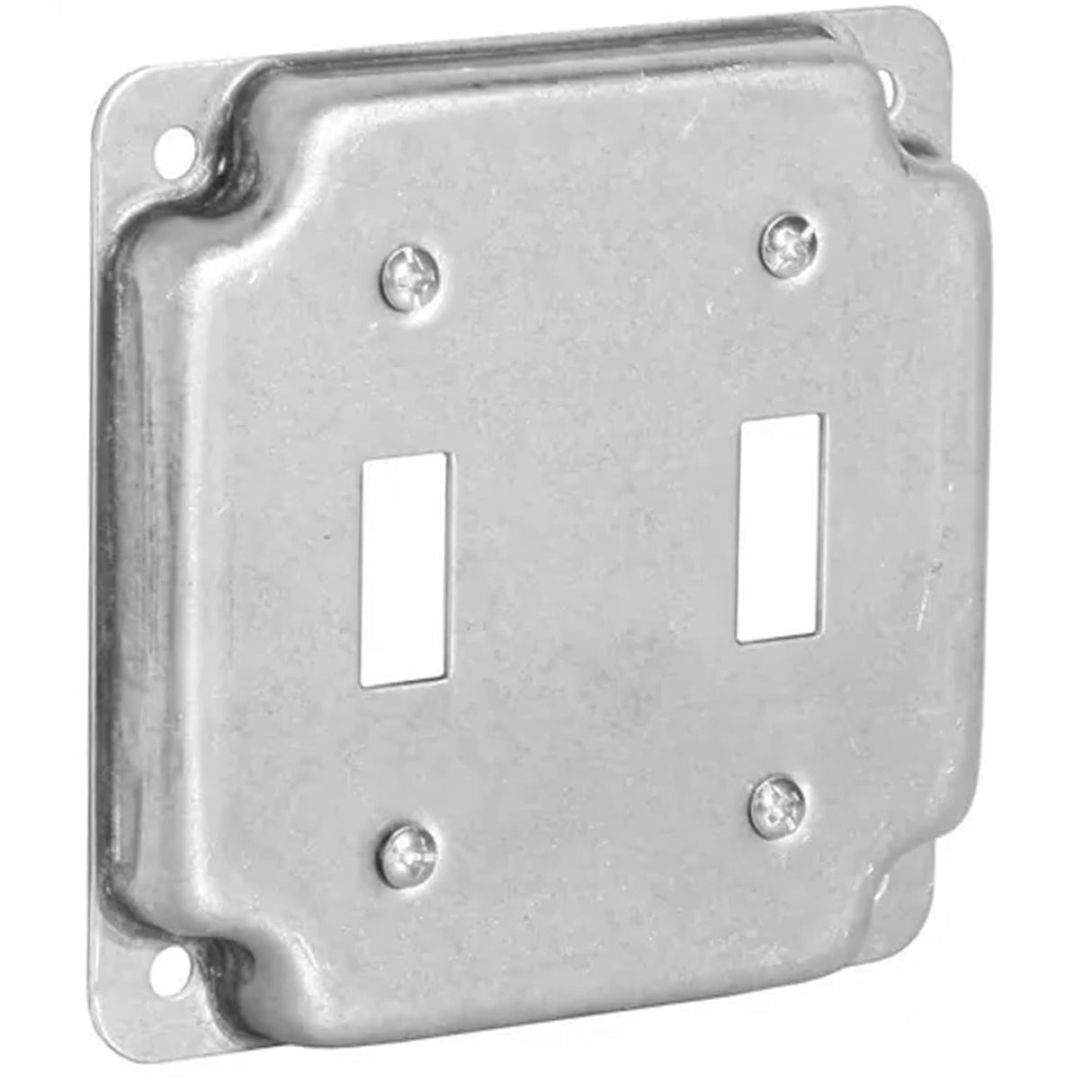 Mulberry Metal Products 11410U, 4 inch Square Galvanized Steel Double Toggle Switch Electrical Box Cover