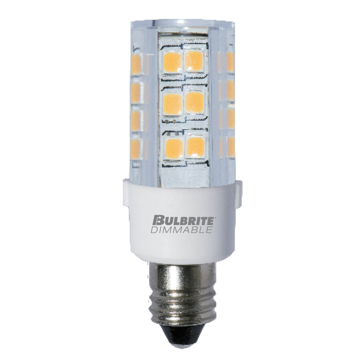 Bulbrite 4.5 Watt T6 Mini LED Light Bulb, Line Voltage Dimmable Mini-Candelabra Screw Base (E11) Warm White Light Bulb