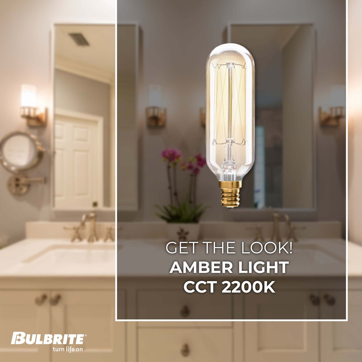 Bulbrite 40 Watt Dimmable Antique Nostalgic Thread Filament T8 Candelabra (E12) Incandescent Bulb