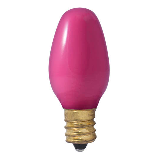 Bulbrite Incandescent Holiday, Night Light C7 Light Bulb with E12 base, Ceramic Pink