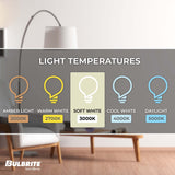 Bulbrite 8.5 Watt Dimmable Clear Filament A19 Medium (E26) LED Light Bulb - 800 Lumens, 3000K, and 90 CRI