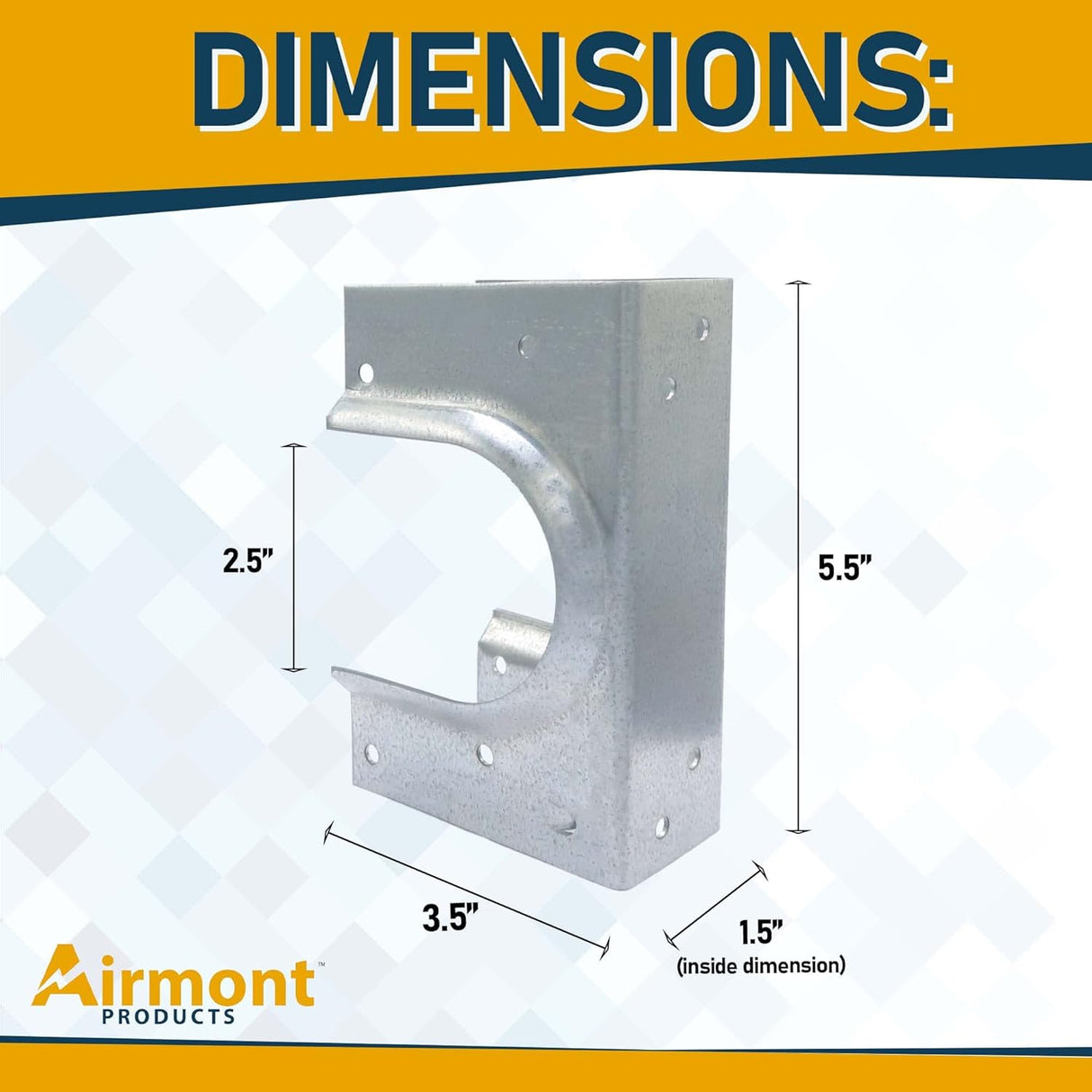 (25 Pack) Airmont Products AP-533-1, Metal Stud Shoes for Single Wood Studs, Fits up to 2-1/2 Inch Pipes, Reinforced Rib for Premium Durability and Extra Support, Made in USA