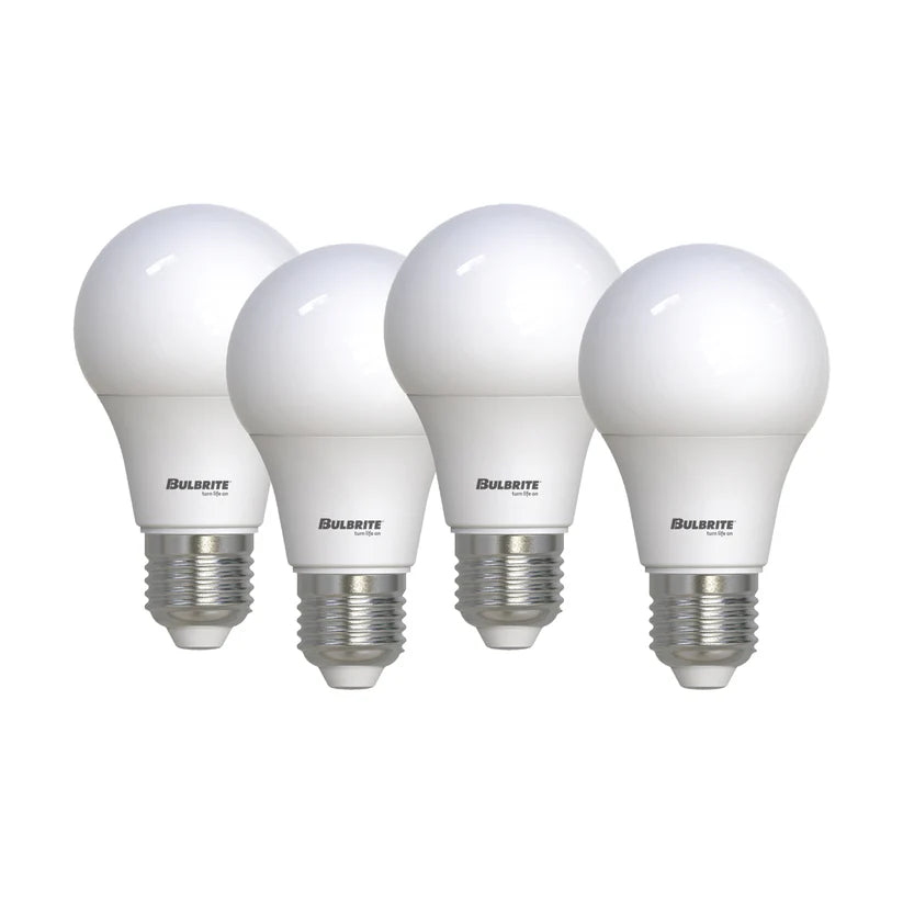 (4 Pack) Bulbrite 774249, 8.5 Watt A19 LED Light Bulb, 4000k E26 Base, 750 Lumens