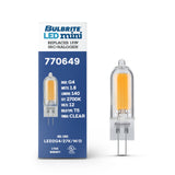 Bulbrite 770649, LED Filament 1.8 Watt Dimmable T5 Light Bulb with Clear finish and (G4) Base - 2700K Warm White Light, 140 Lumens
