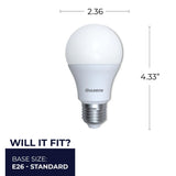 Bulbrite 774070, Dusk to Dawn 9 Watt A19 LED Light Bulb with Frosted Glass Finish and Medium (E26) Base - 3000K (Soft White Light), 800 Lumens